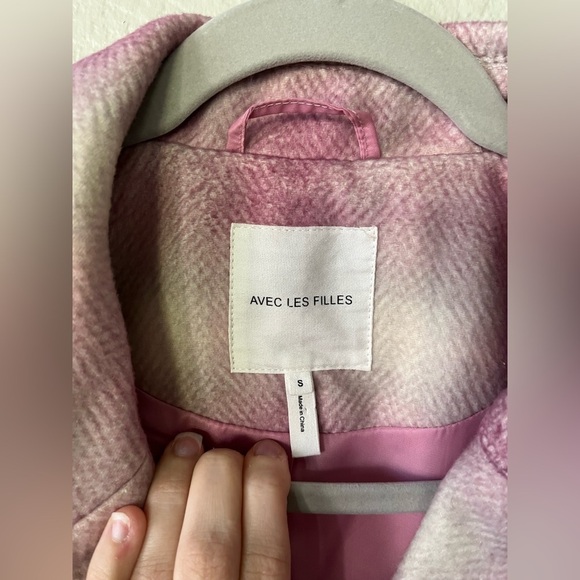 Avec Les Filles Raglan Walking Coat in Dusty Pink Plaid in Women’s Size S - Picture 8 of 16